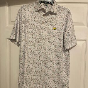 Peter Millar White Polo with Subtle Speckled Design